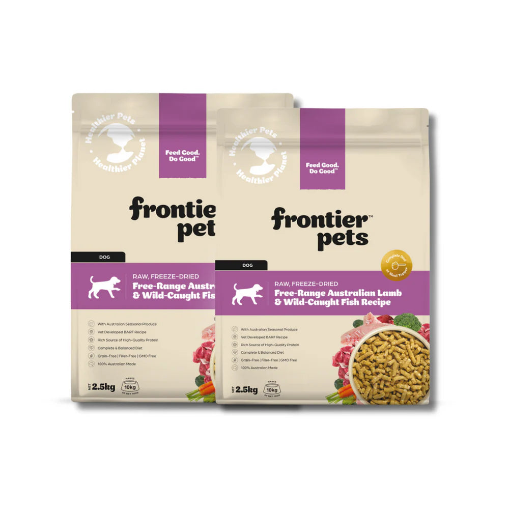 Frontier Pets Free-Range Lamb & Wild-Caught Fish | Raw Freeze-Dried Dog Food