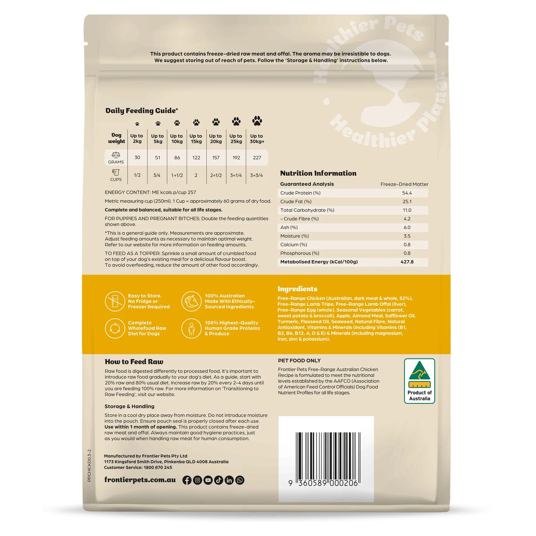 Frontier Pets Free-Range Chicken | Raw Freeze-Dried Dog Food