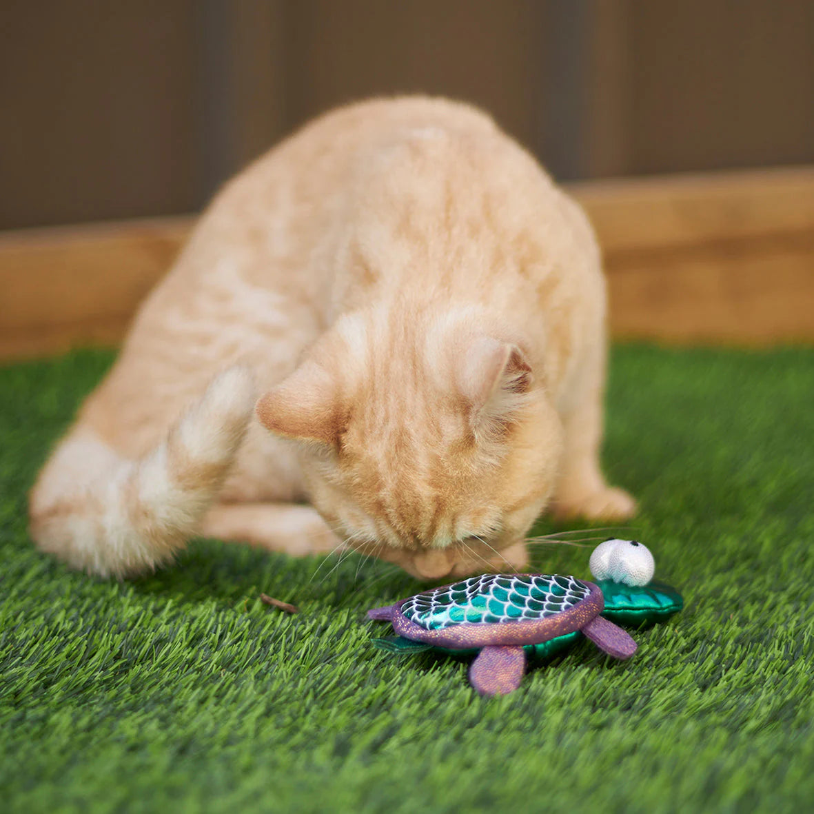 Kazoo Sea Turtle Cat Toy with Catnip