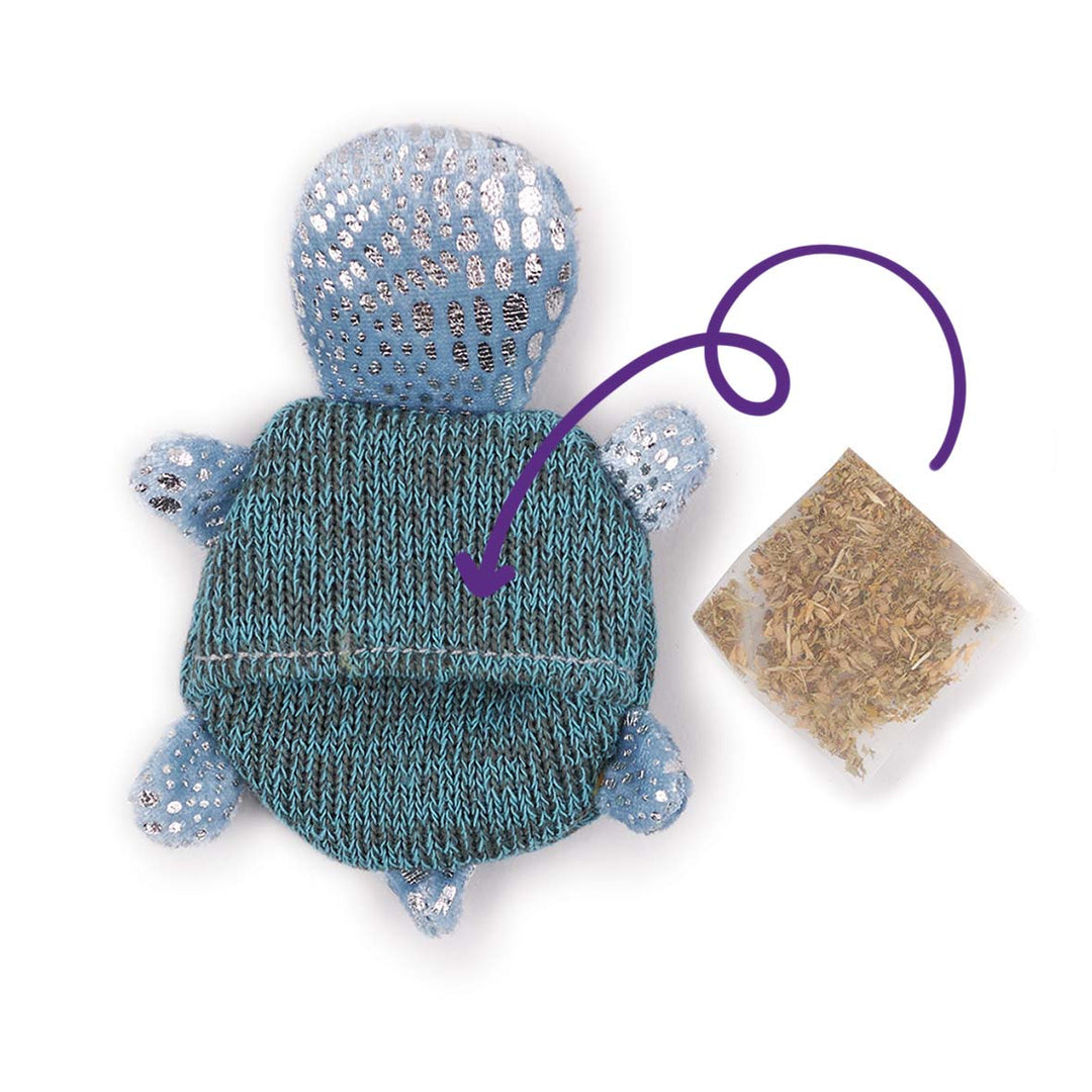 Kazoo Topsy Turtle With Catnip & Silvervine