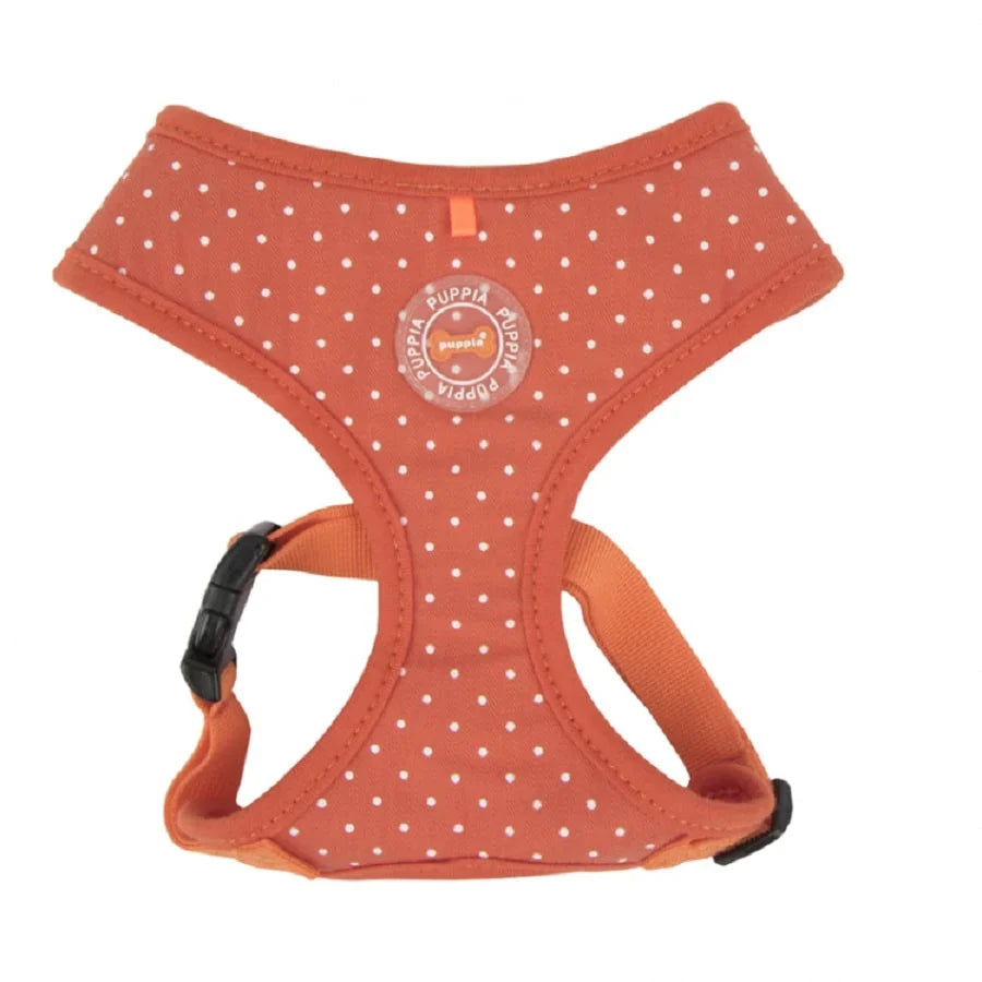 Puppia Soft Mesh Harness Orange with White Spots