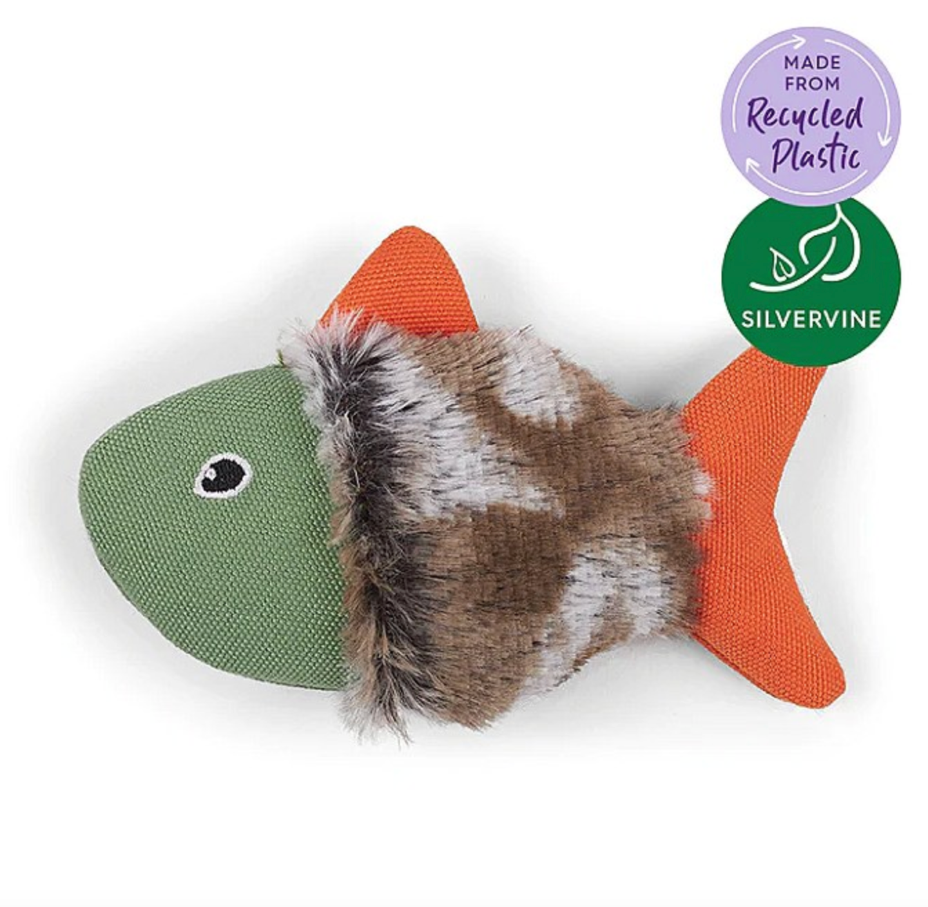 Kazoo Squishy Fish Cat Toy with Silvervine