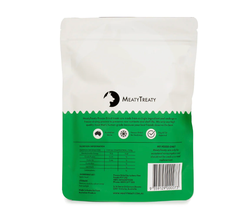 Meaty Treaty - Lamb Hearts 100g