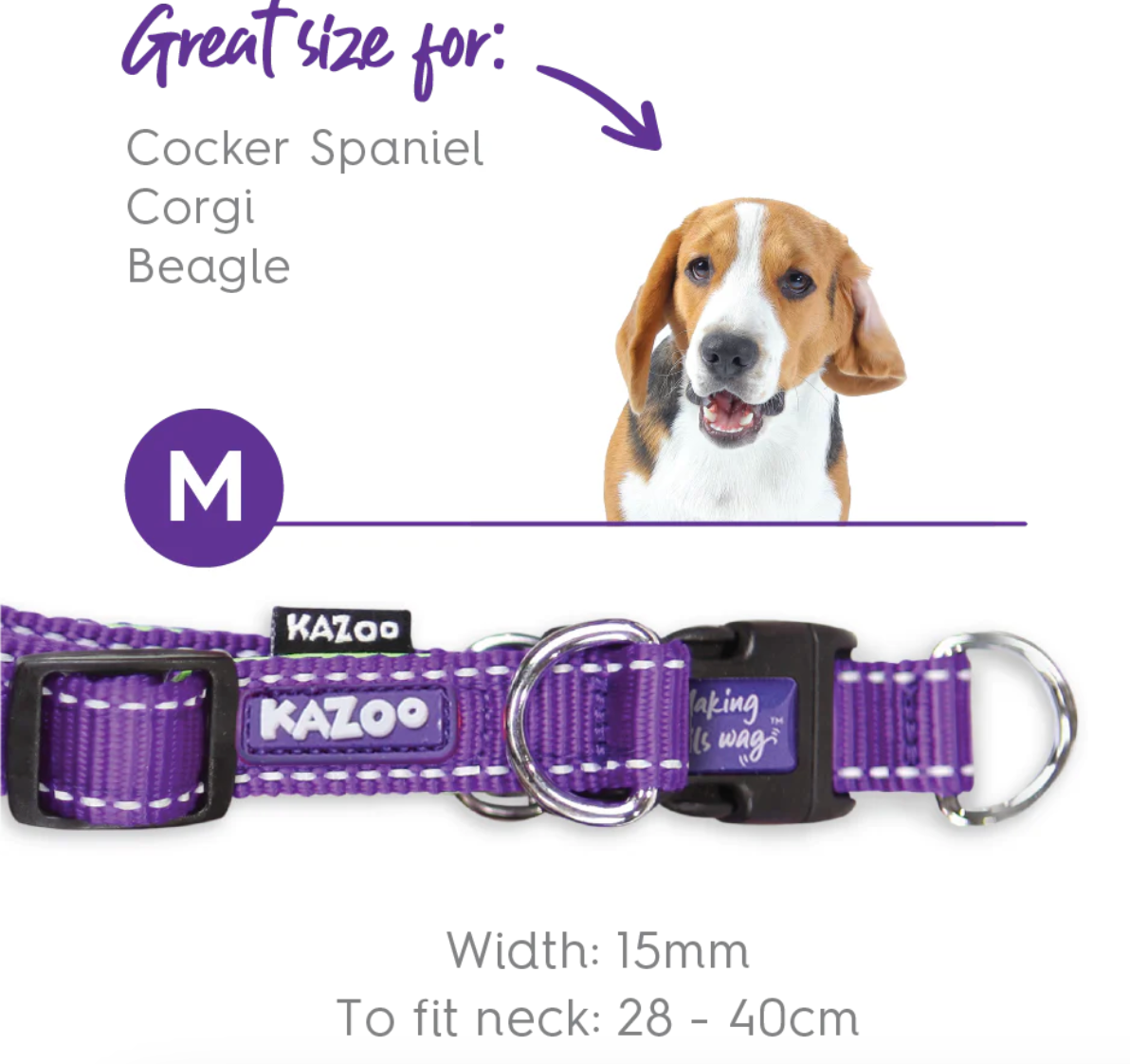 Kazoo Easy Clip Collar - Purple Lime