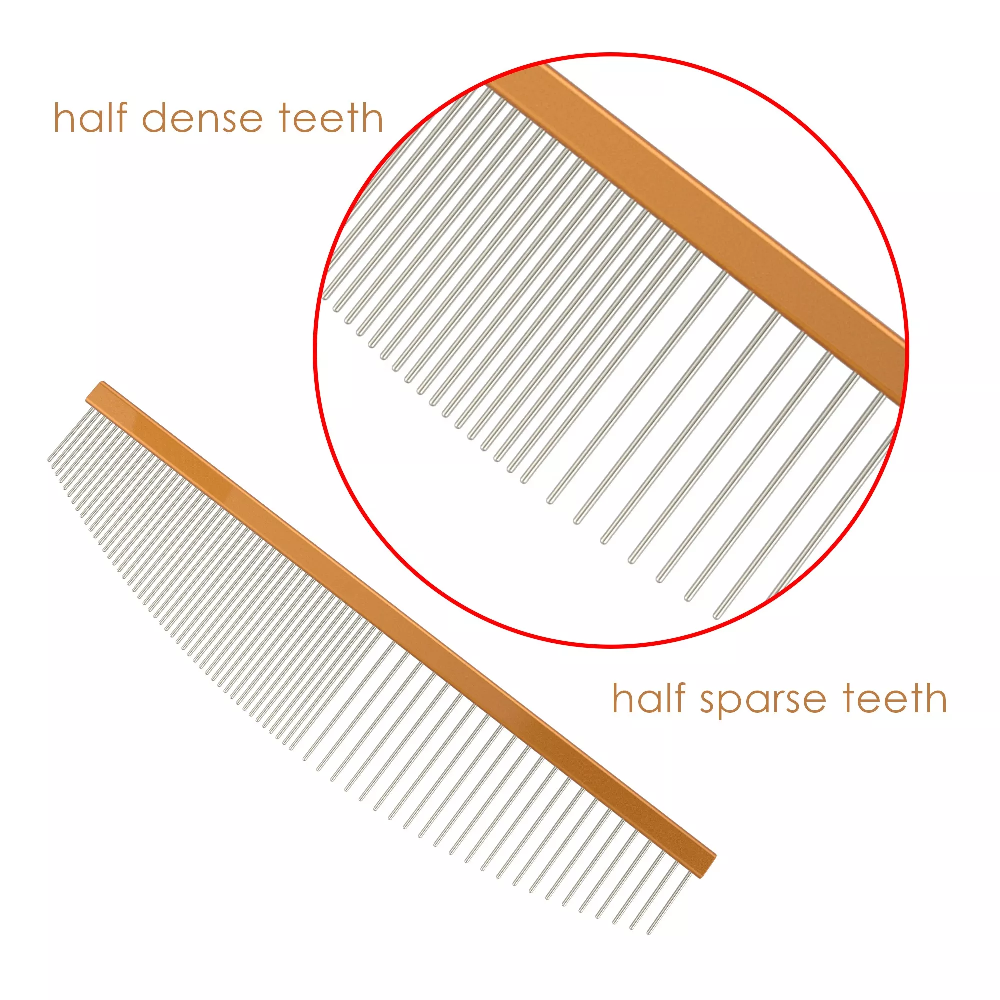 TCS Half Moon Pet Grooming Comb Black