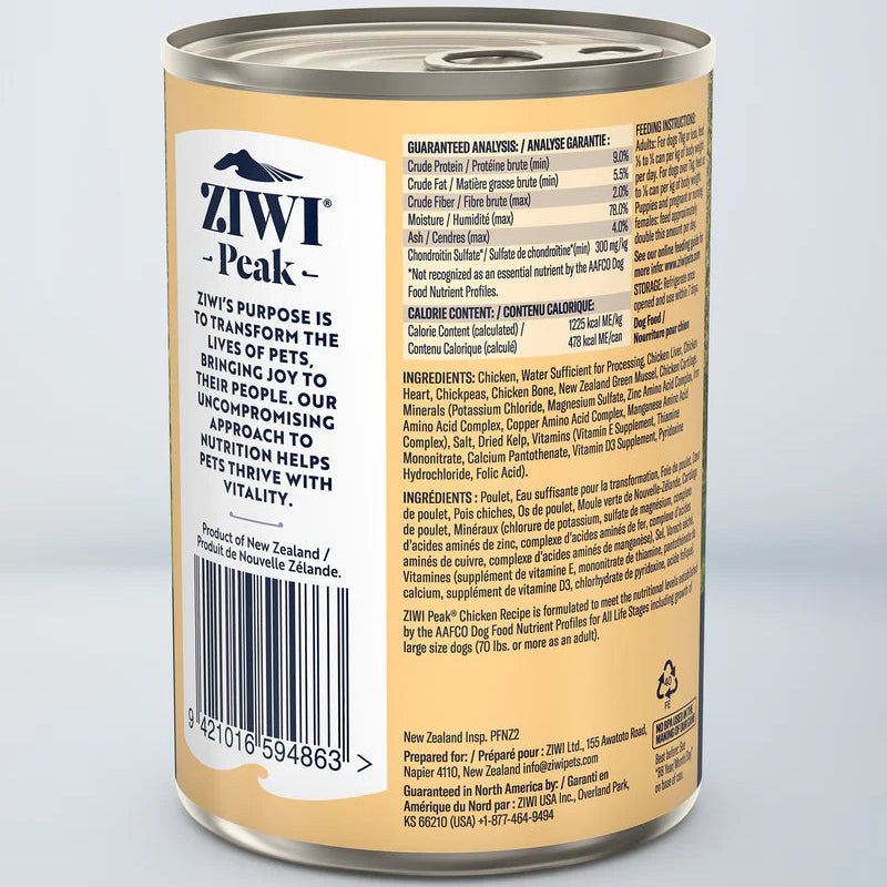 ZIWI Chicken Recipe - Wet Dog Food 390g