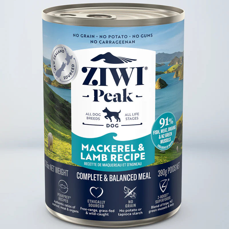 ZIWI Mackerel & Lamb Recipe - Wet Dog Food 390g