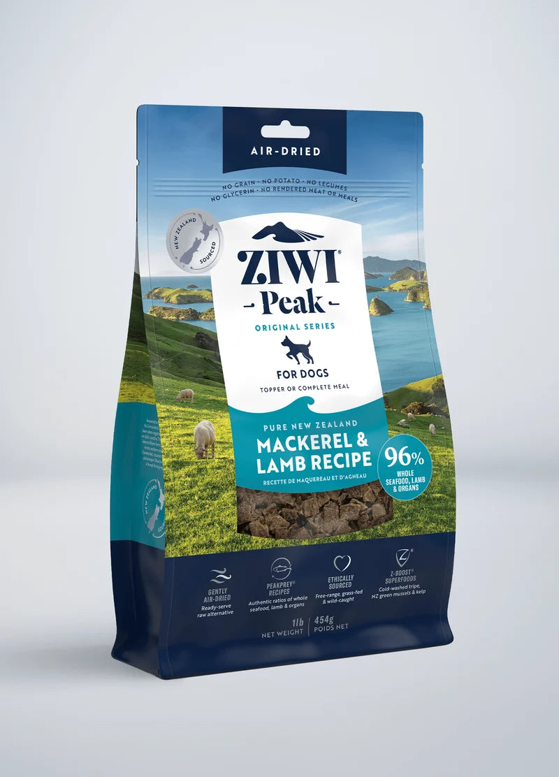 ZIWI Peak Mackeral & Lamb Air Dried Dog Food 454g