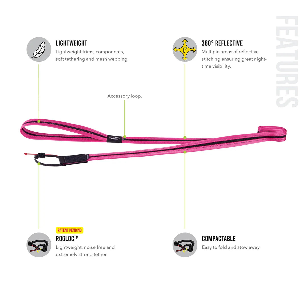 Rogz Airtech UltraLite Lead Black