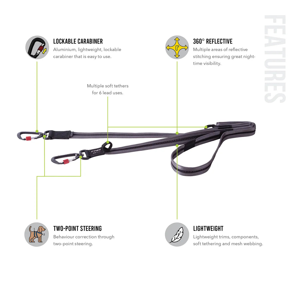 Rogz Airtech Multi Lead Large