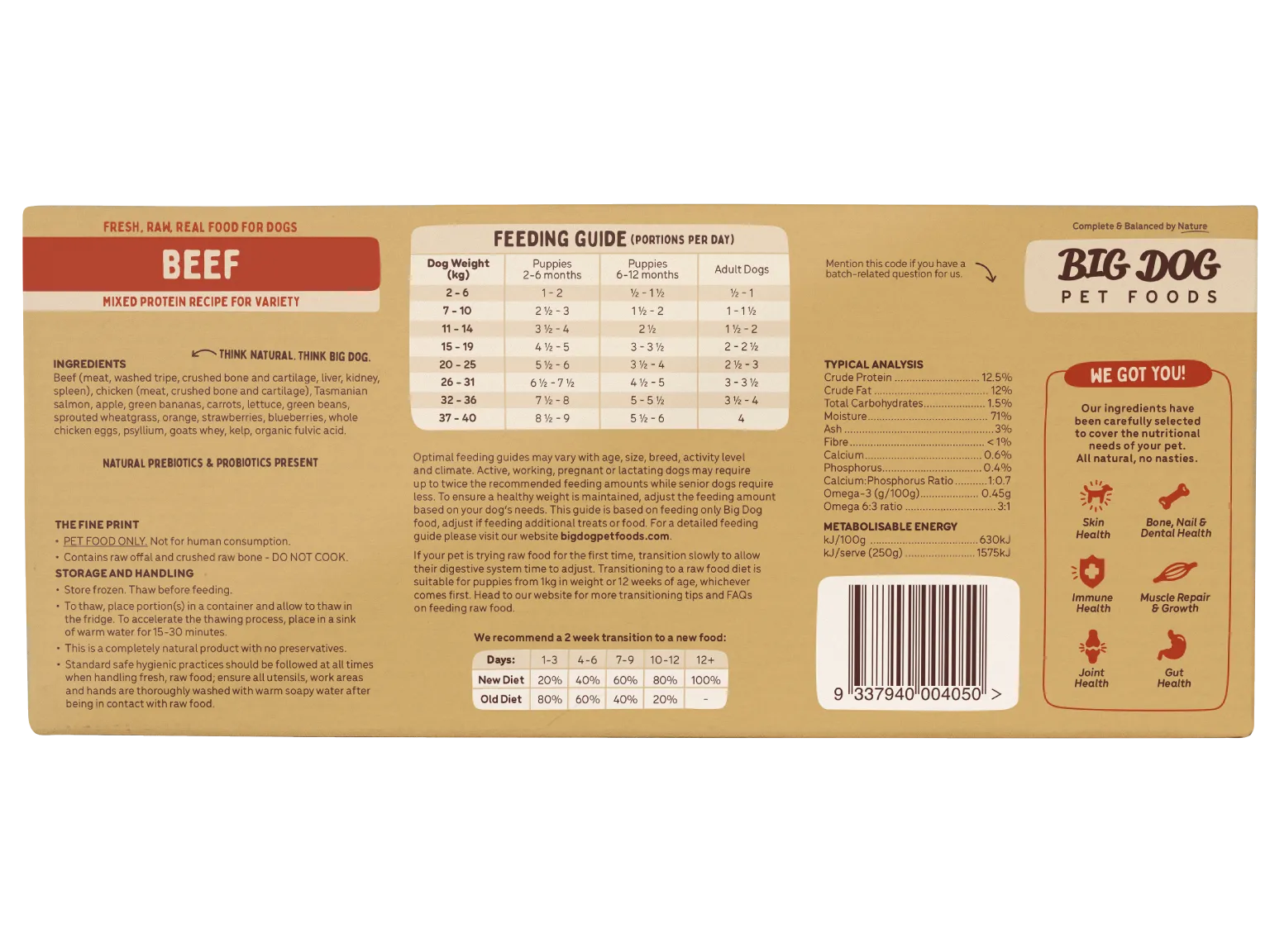 Big Dog Raw Dog Food - Beef