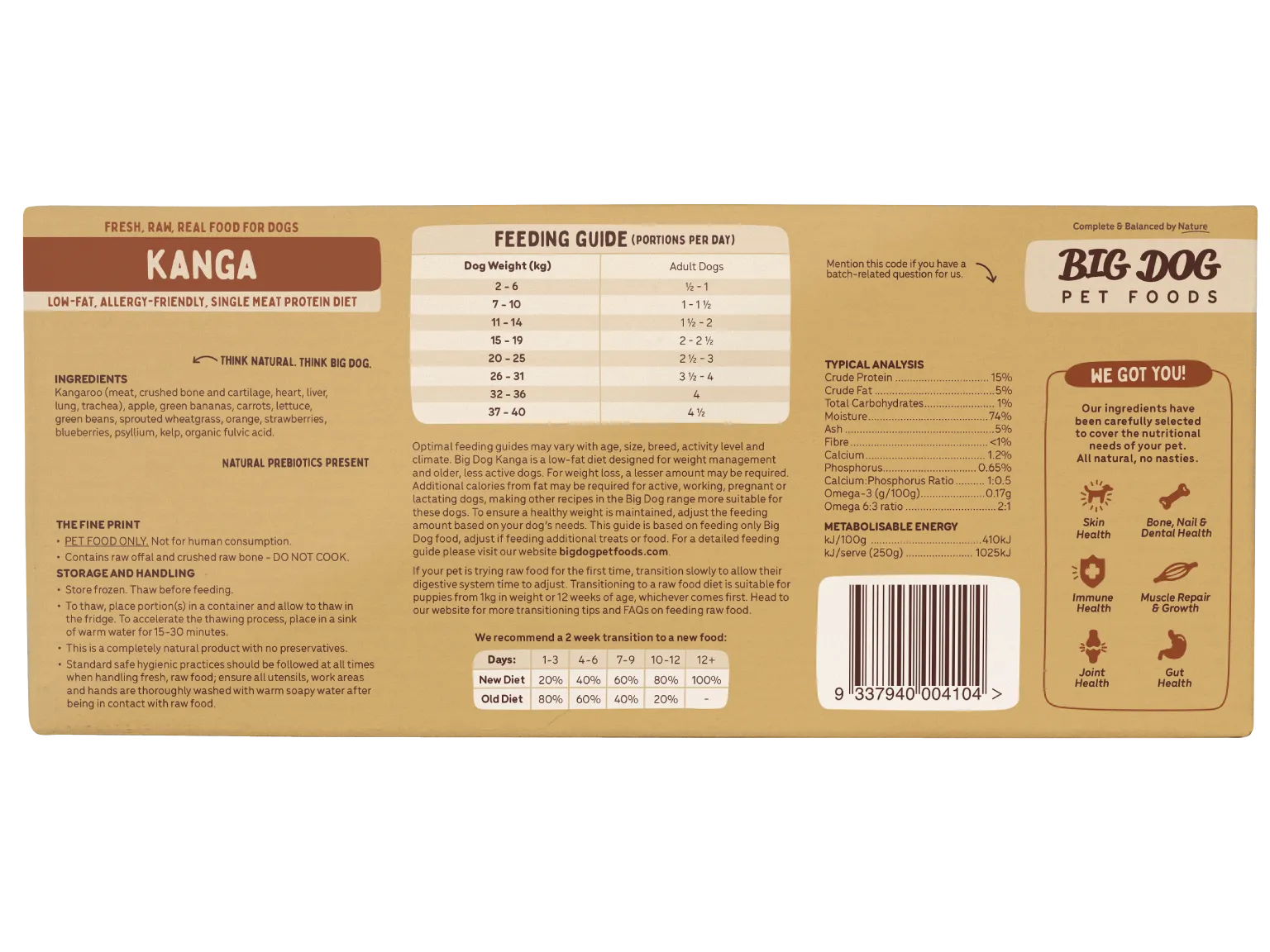 Big Dog Raw Dog Food - Kanga