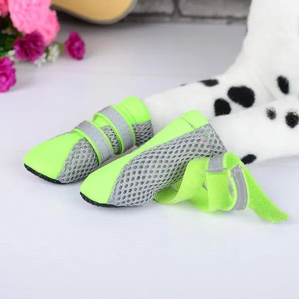 Zees Dog Fashion Mesh Boots Green