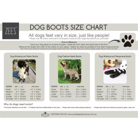 Zees Waterproof Dog Boots Black