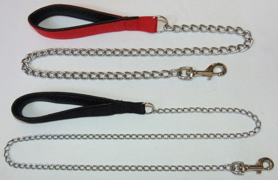 K9Homes Chain Lead with Padded Handle Black