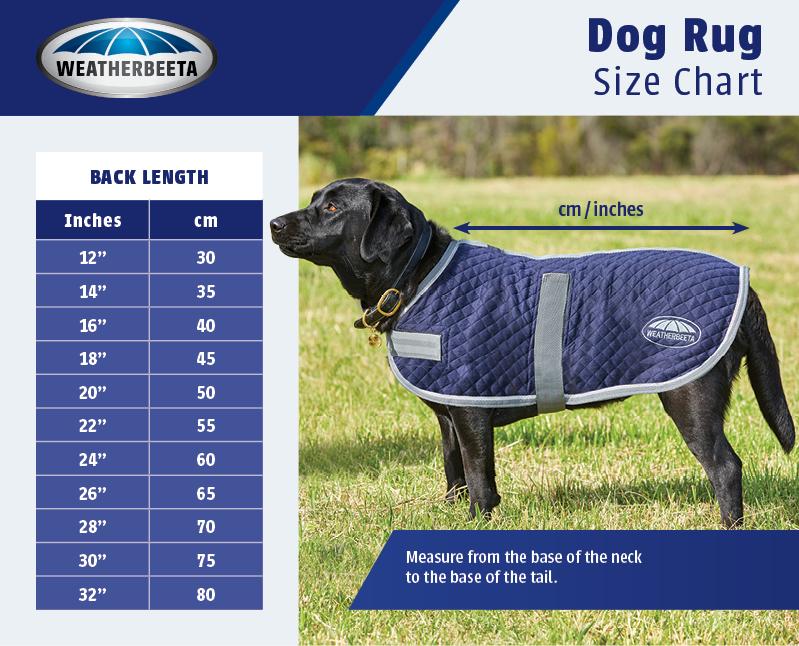 WeatherBeeta Quilted Dog Rug Navy/Silver 25cm