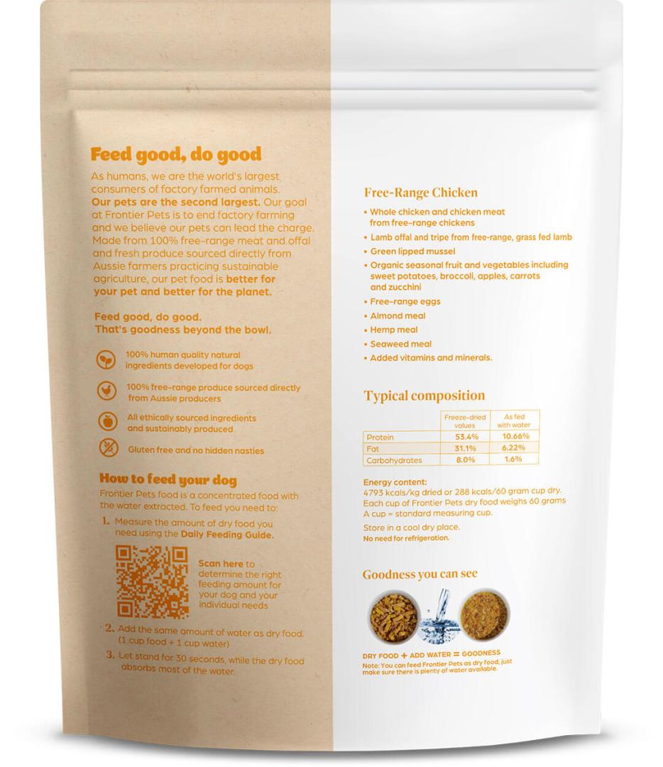 Frontier Pets Free-Range Chicken | Raw Freeze-Dried Puppy Food