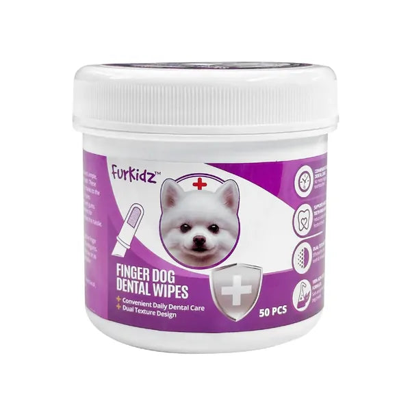 Furkidz Finger Dental Wipes for Dogs 50 Pack