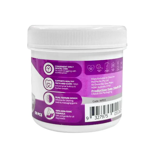 Furkidz Finger Dental Wipes for Dogs 50 Pack