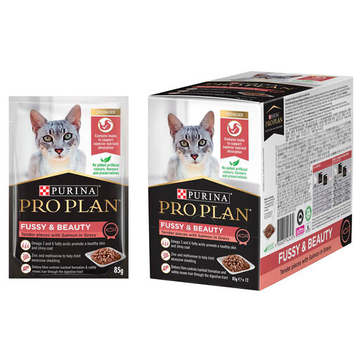 PRO PLAN Purina Fussy & Beauty Salmon in Gravy Pouch Cat Food