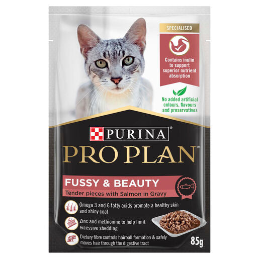 PRO PLAN Purina Fussy & Beauty Salmon in Gravy Pouch Cat Food