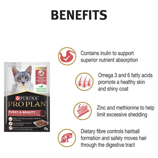 PRO PLAN Purina Fussy & Beauty Salmon in Gravy Pouch Cat Food