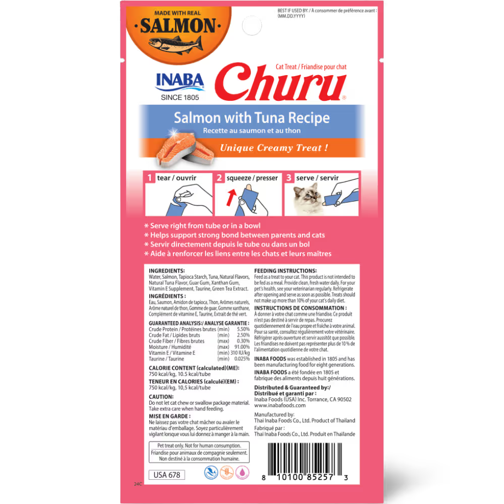 Churu Salmon With Tuna Recipe Cat Treats