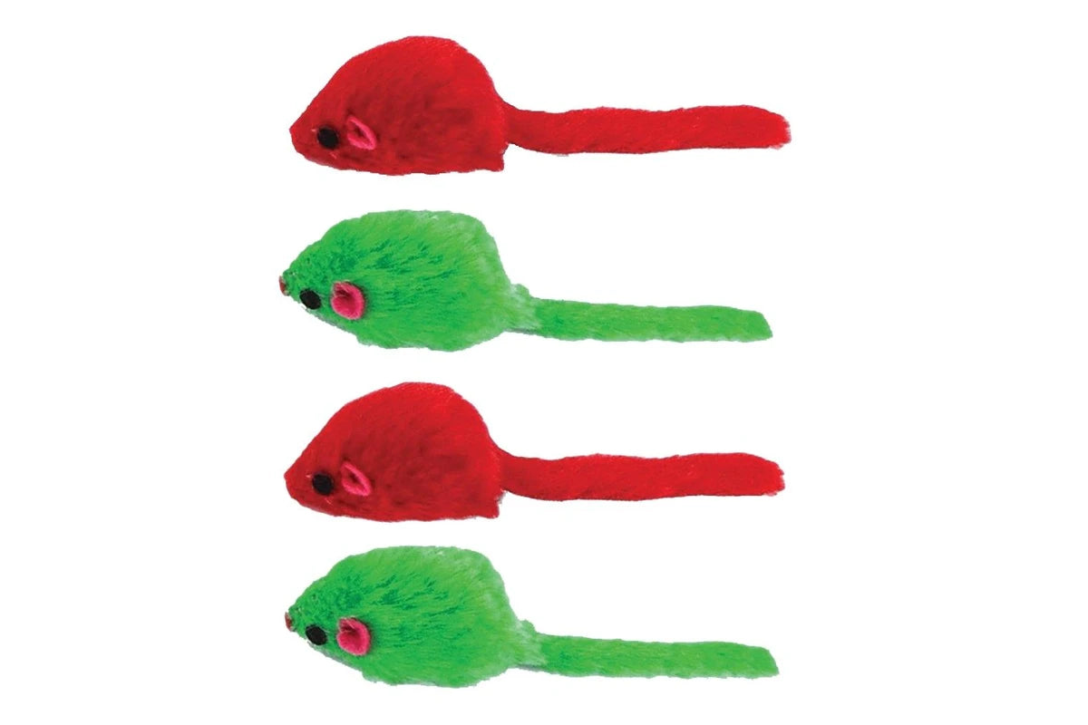 Kitty Play Christmas Cat Toy Mice 4 Pack