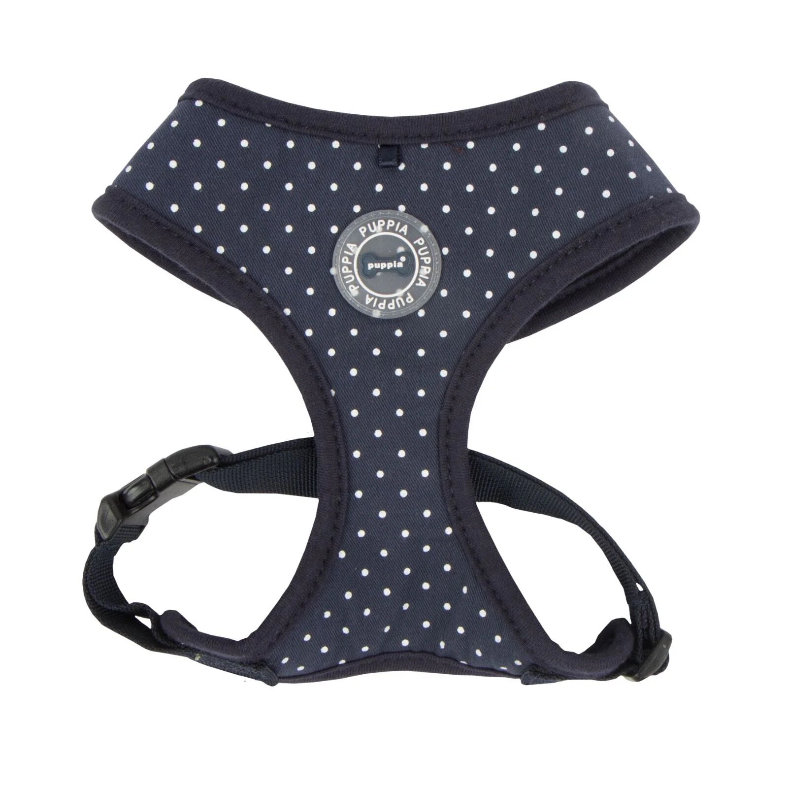 Puppia Soft Harness Navy with White Spots Small