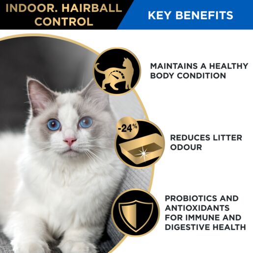 PRO PLAN Indoor Hairball Control Chicken Formula Dry Cat Food 1.5kg
