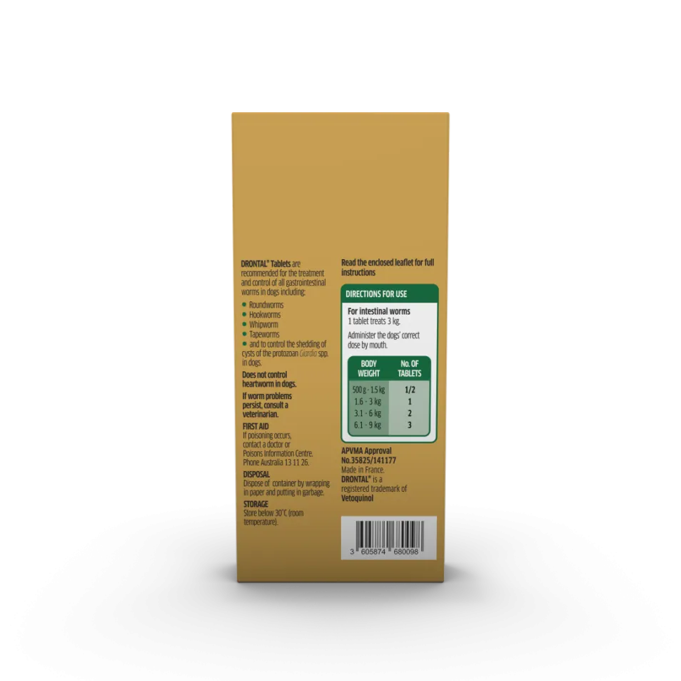 Drontal Allwormer for Small Dogs and Puppies 4 tablets