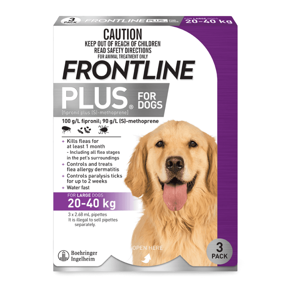 Frontline PLUS for Dogs 20-40kg 3 Pack