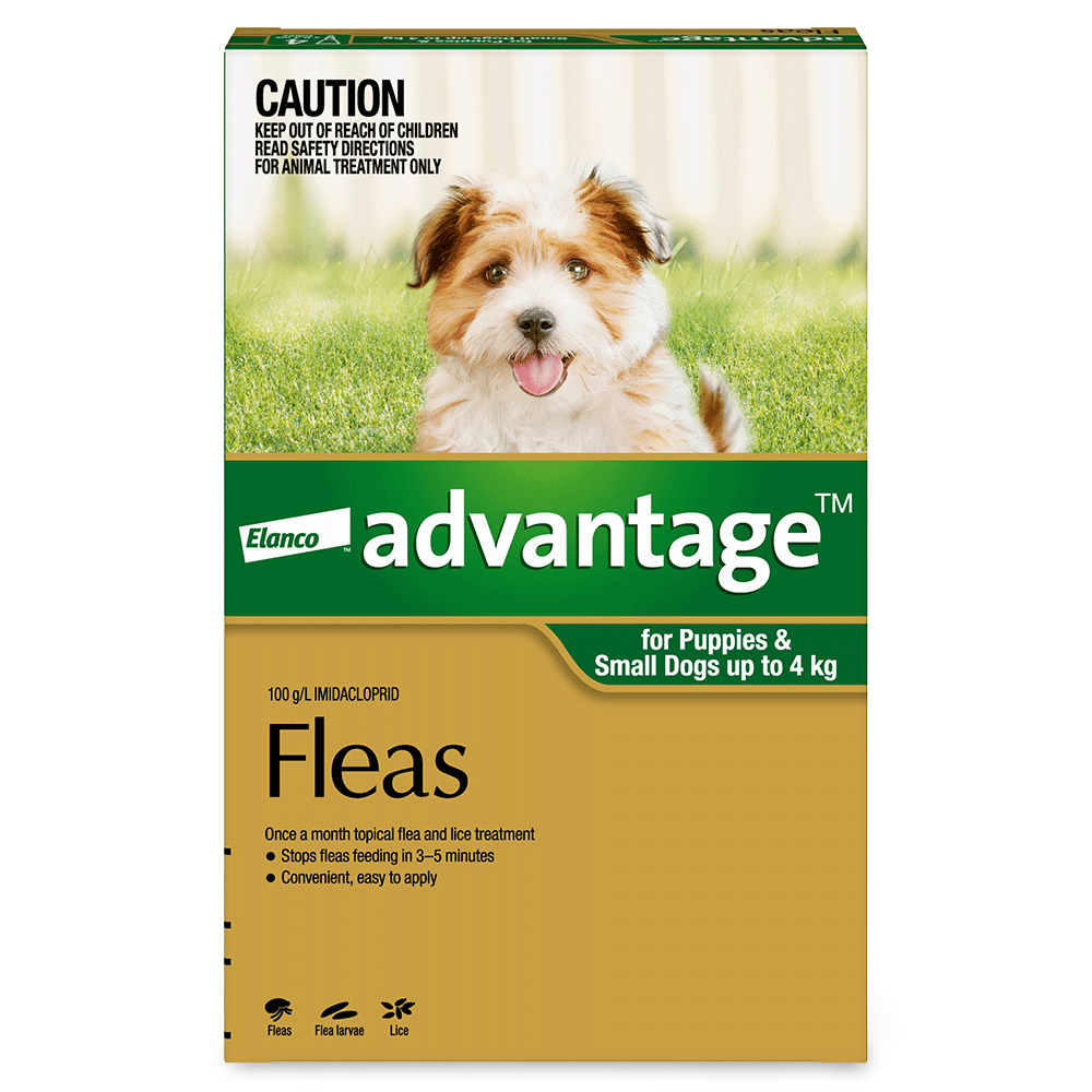 Advantage Flea Control for Puppies and Small Dogs up to 4kg 4 Pack