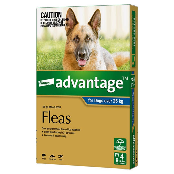Advantage Flea Control for Dogs over 25kg 4 Pack