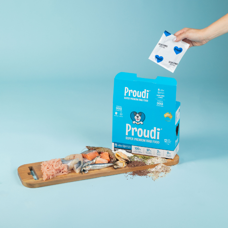 Proudi Ocean combo and Turkey patties for dogs 2.4kg
