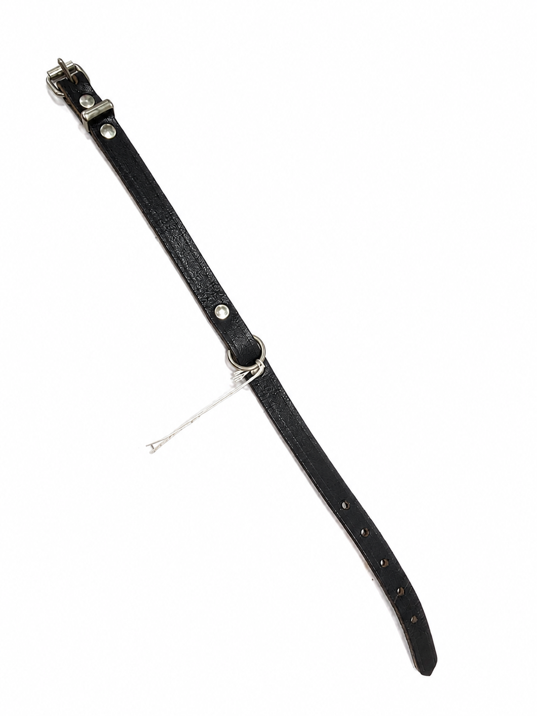 Dog Collar Leather Black 35cm