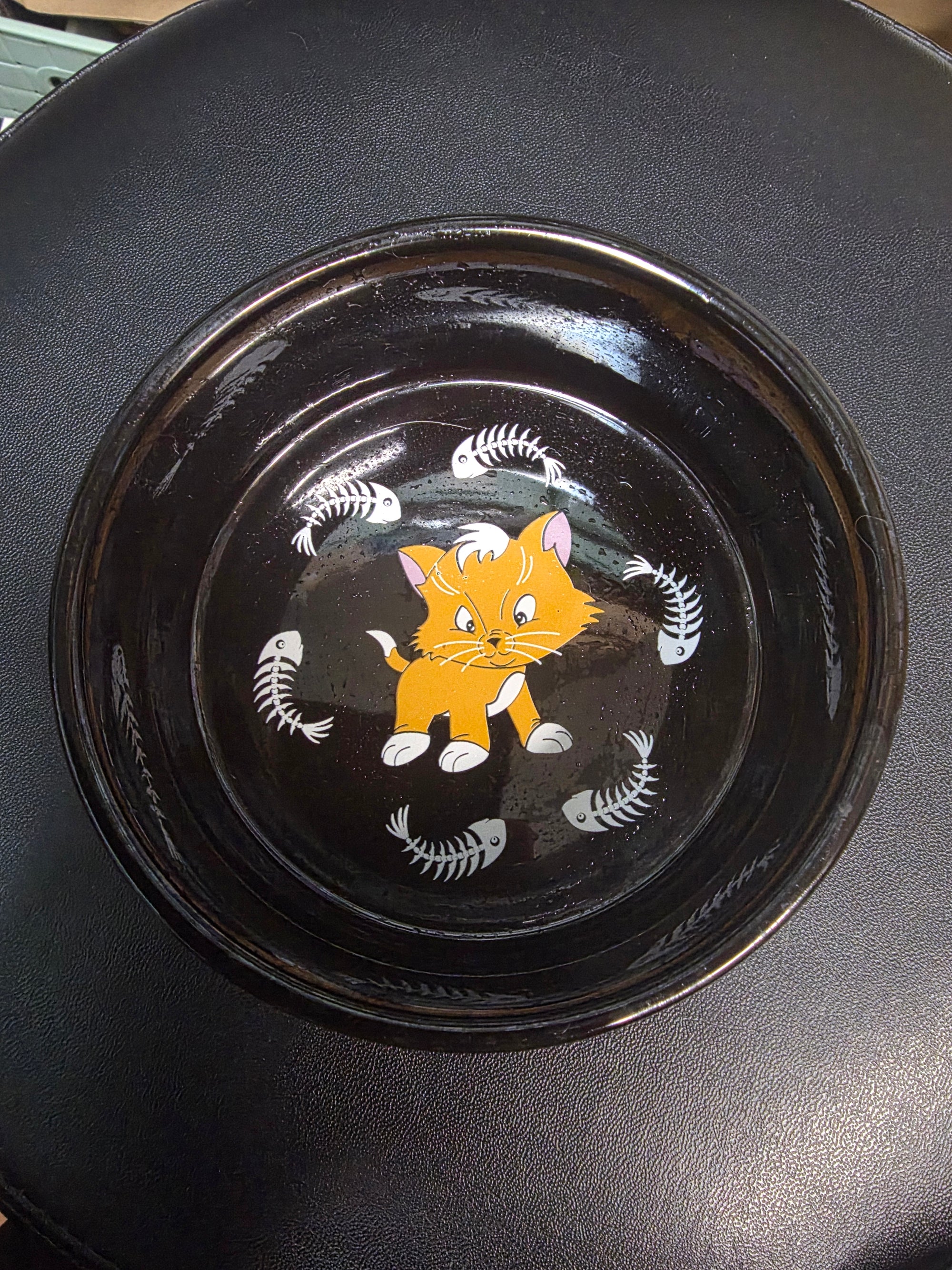 Harley Davidson Ceramic Cat Dish