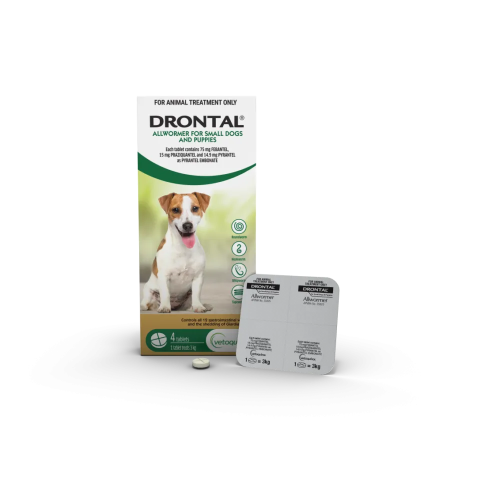 Drontal Allwormer for Small Dogs and Puppies 4 tablets
