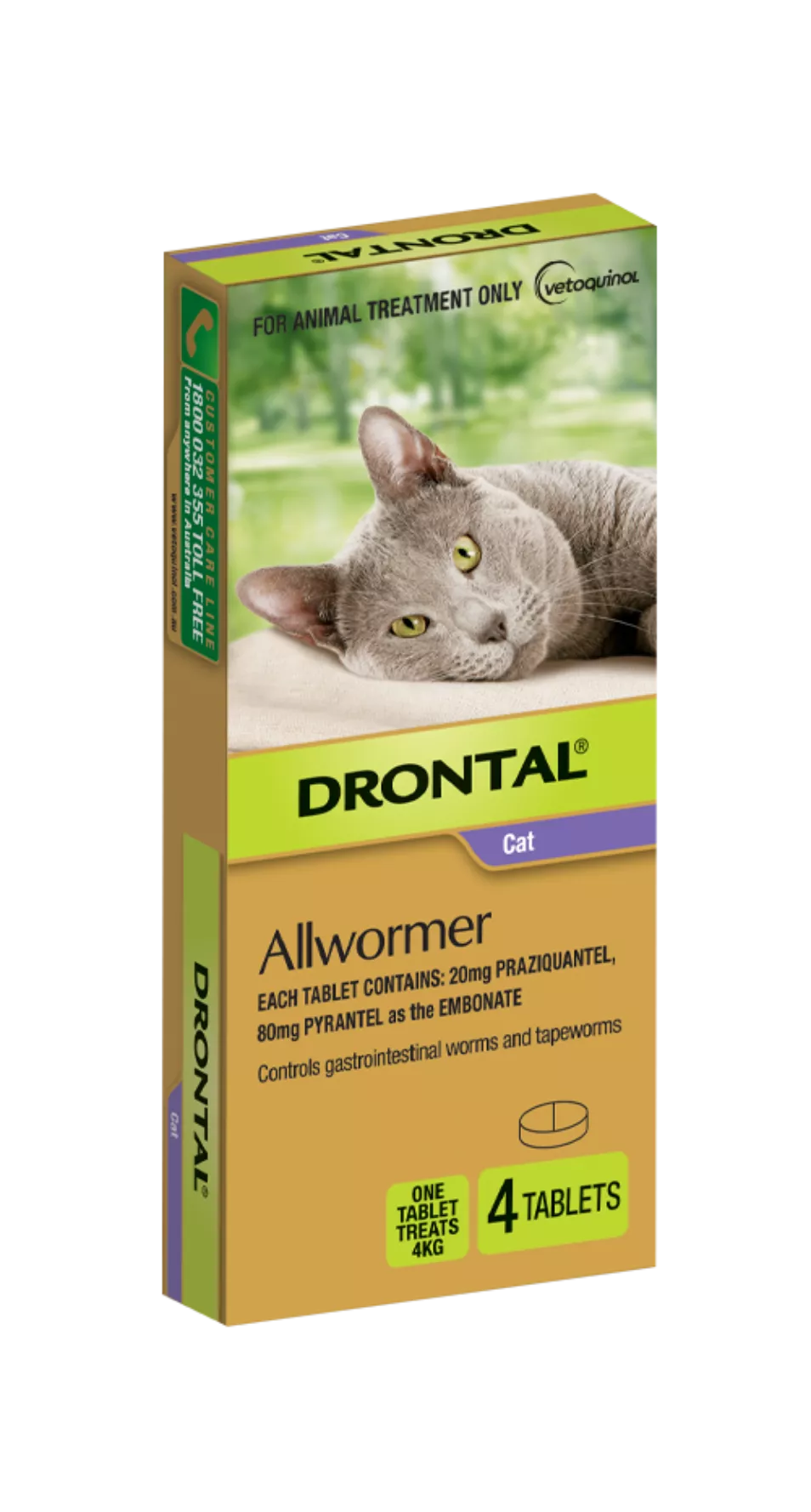 Drontal Allwormer Tablets for Cats 4 tablets