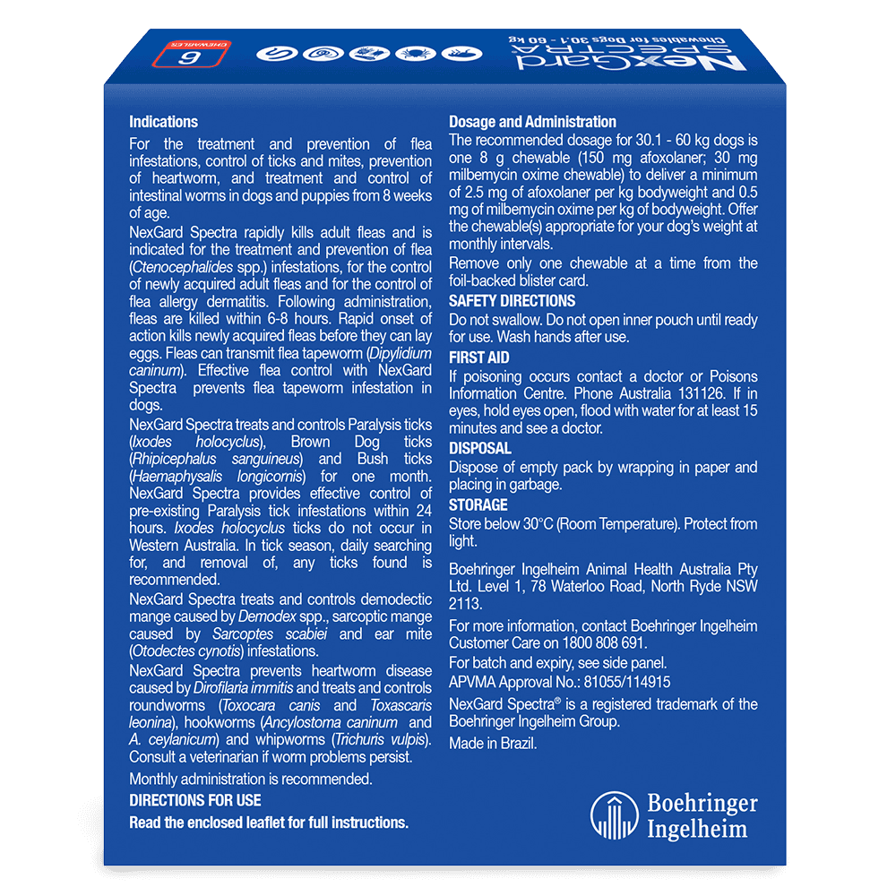 Nexgard Spectra 30.1-60kg Dog 6 Pack
