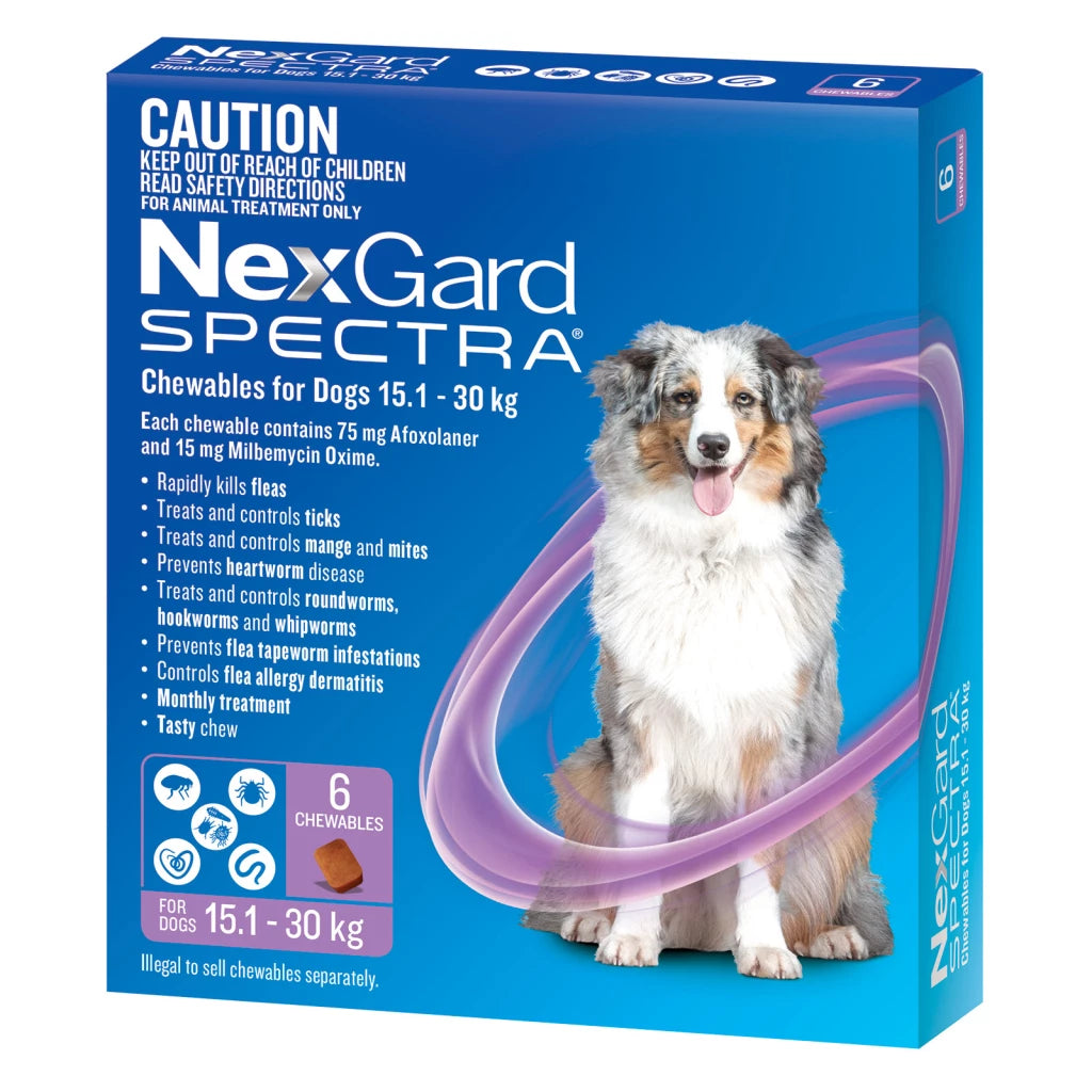 NexGard Spectra 15.1-30kg Dog 6 Pack