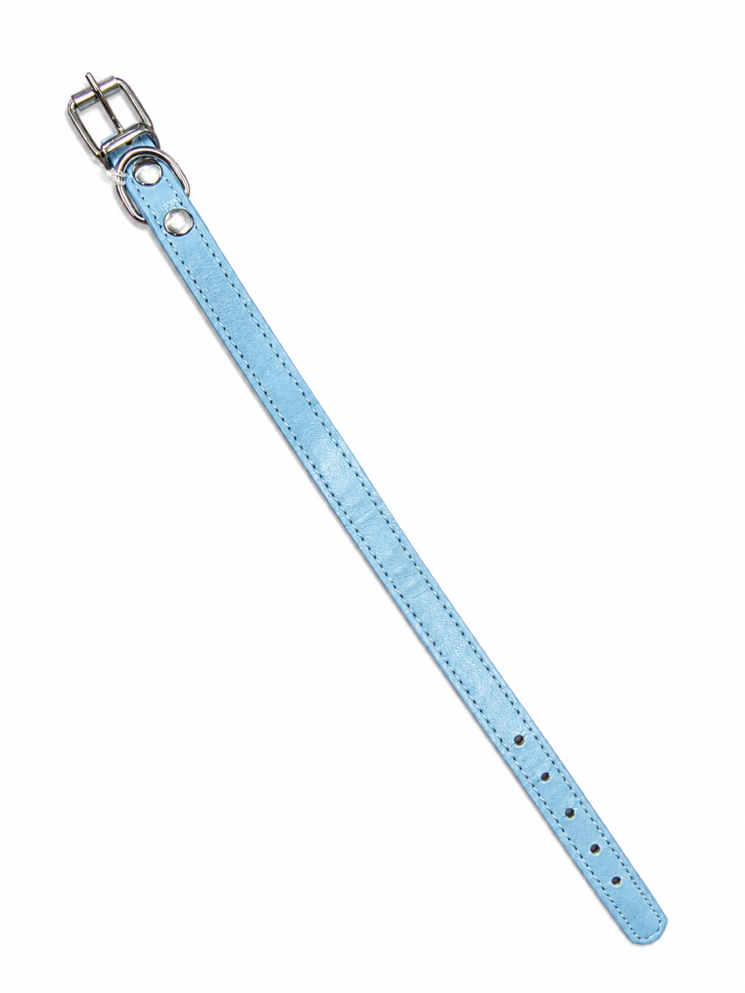 Leather Dog Collar Light Blue 29cm