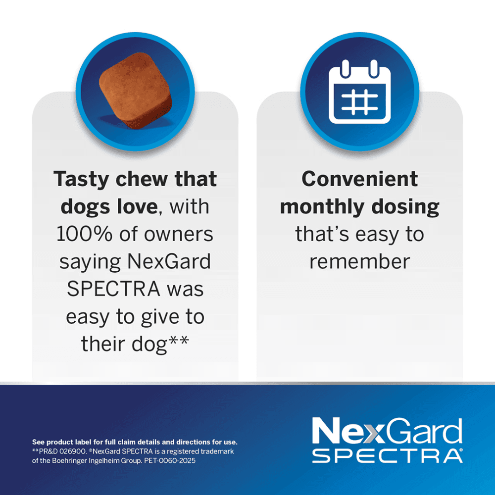 NexGard Spectra 7.6-15kg Dog 3 Pack