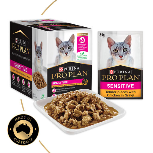 PRO PLAN Purina Sensitive Chicken in Gravy Pouch Cat Food