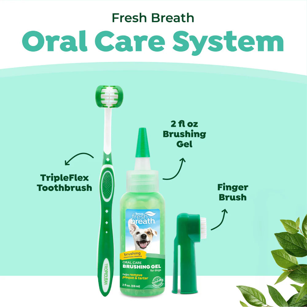 TropiClean Fresh Breath Plaque & Tartar Control Kit for Small & Medium Dogs