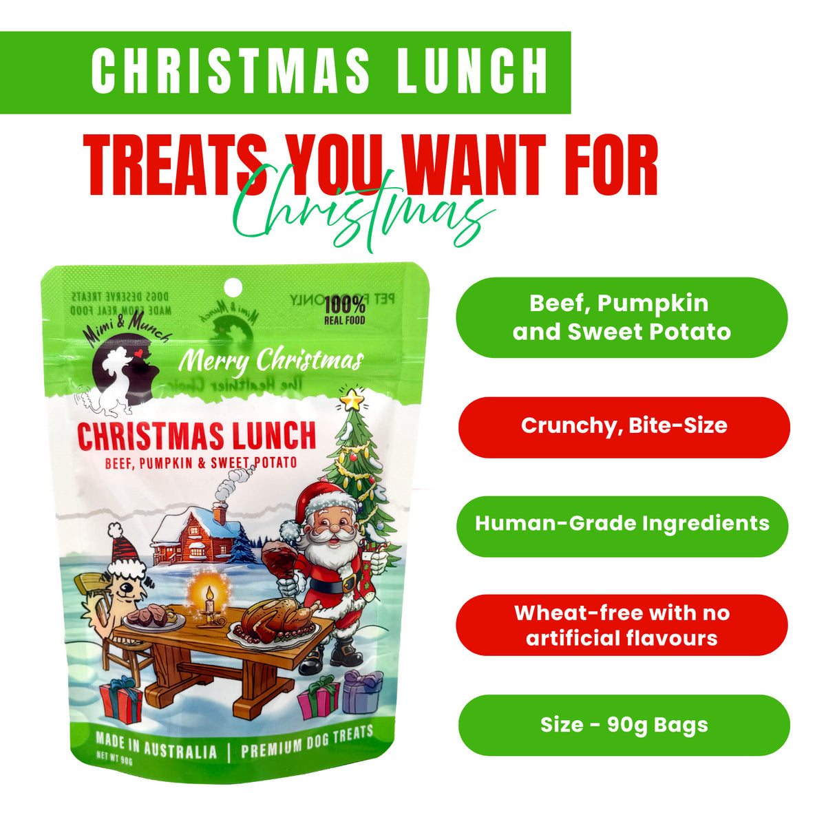 Christmas Doggy Treat Pack 90g