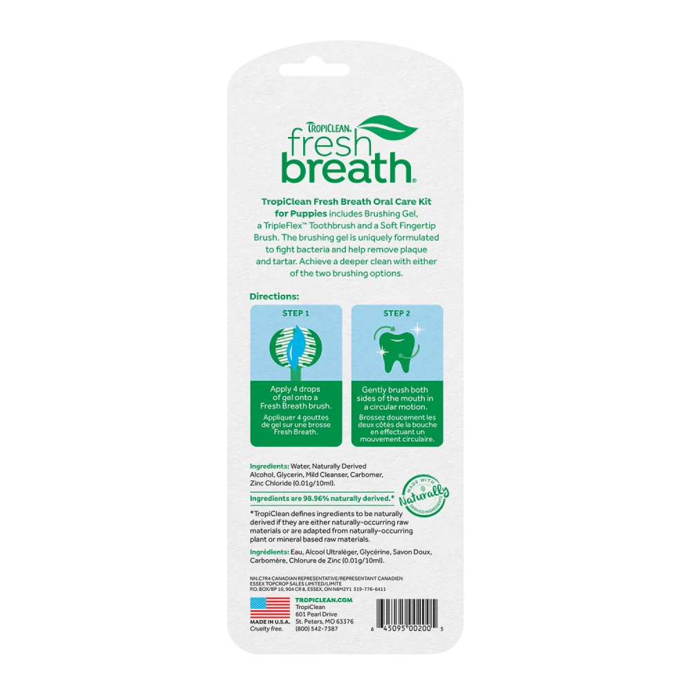 TropiClean Fresh Breath Plaque & Tartar Control Kit for Puppies