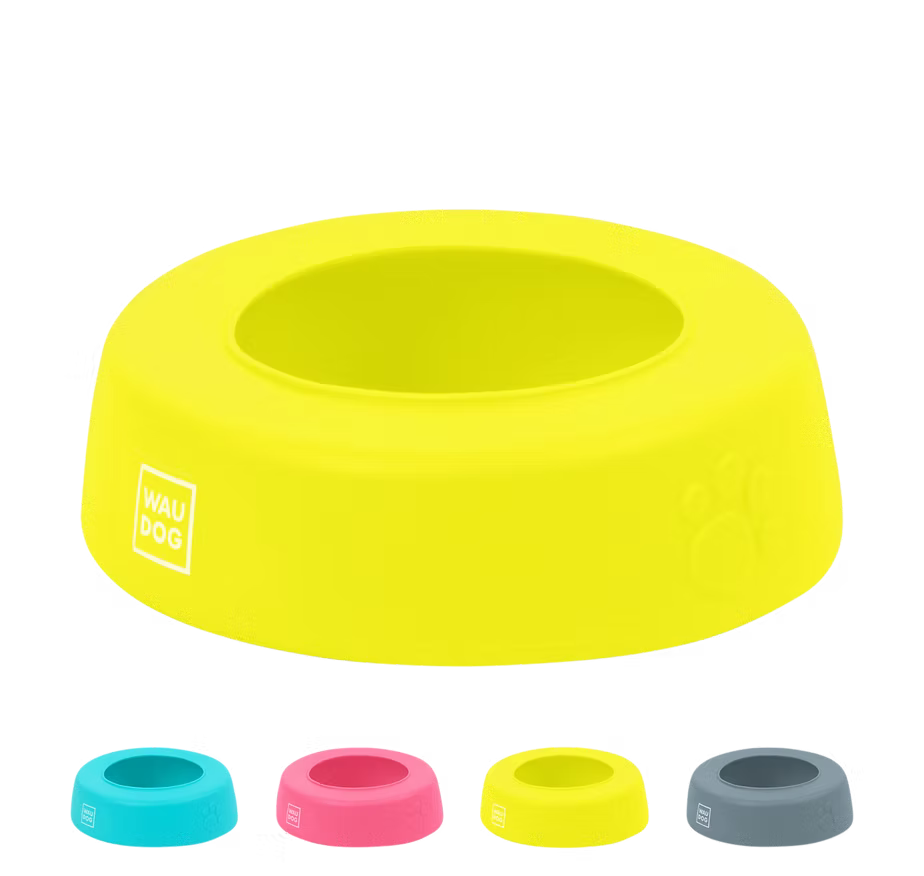 Wau Dog No Splash Water Bowl Grey