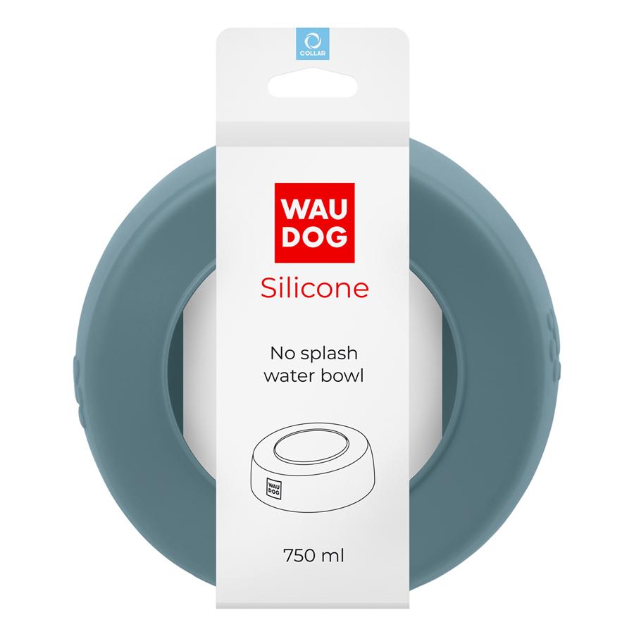 Wau Dog No Splash Water Bowl Grey