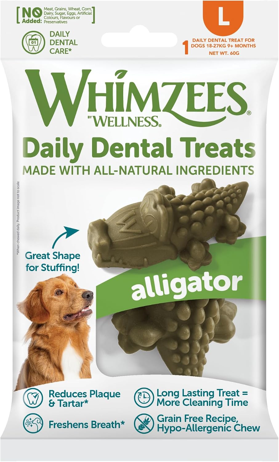 Whimzees Dental Treats Alligator Large